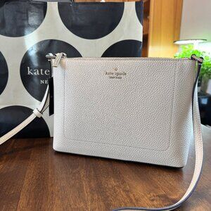 Kate Spade Leila Pebbled Leather Meringue Crossbody Purse KG464 $329 Retail